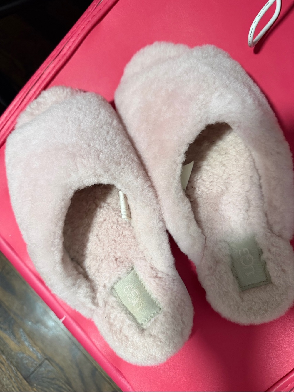 UGG Blush Pink Shearling Clog Slippers